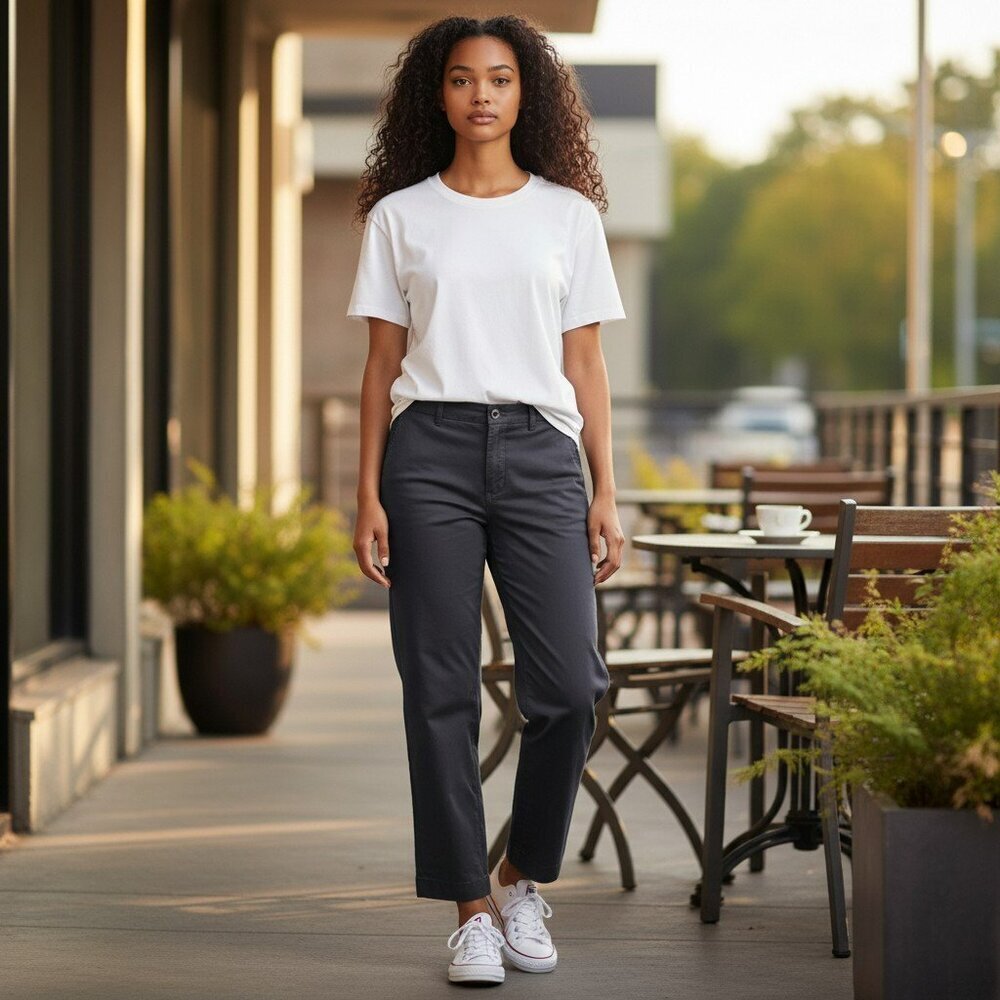 Elizabeth and James Womens Size 10 Gray Pockets Straight Leg Pants